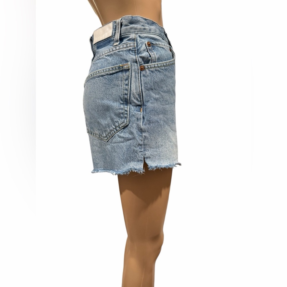 Re/Done Womens Shorts Blue Cut off High Waist Organic Cotton Denim Button Fly 25 - Picture 4 of 14